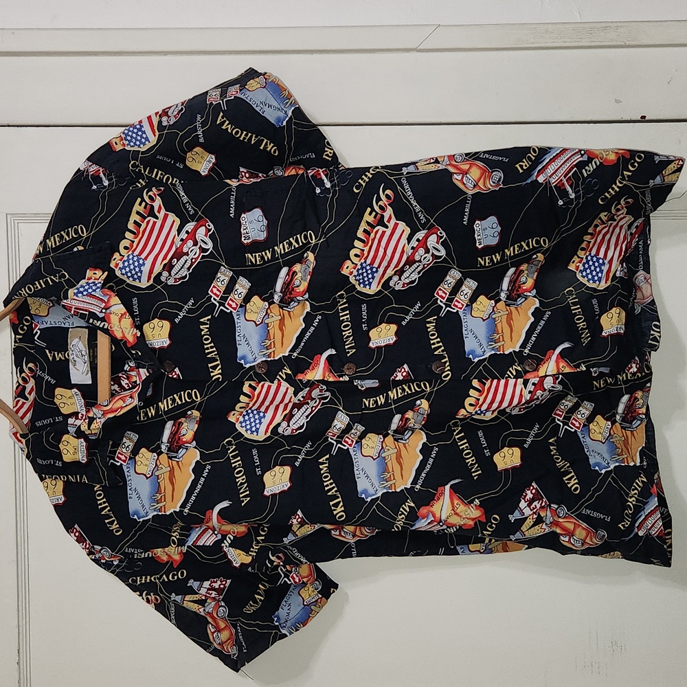 Route 66 Graphic High Surf Button-Up Shirt